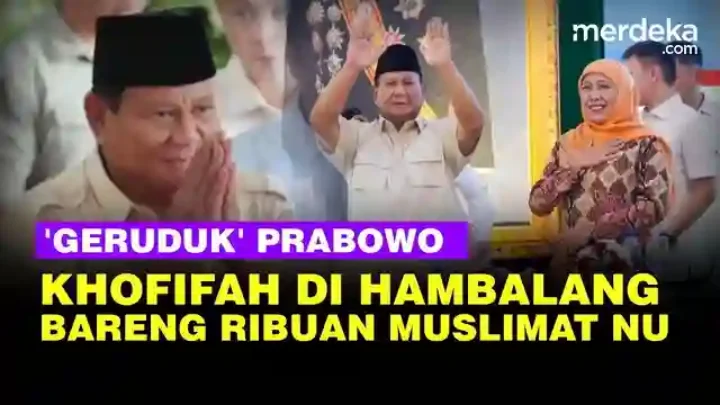 Reaksi Prabowo Digeruduk Khofifah Dan Gus Miftah Ajak Ribuan Muslimat NU di Hambalang
